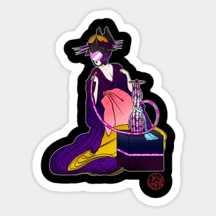 Bijinga - Futuristic woman and shisha Sticker